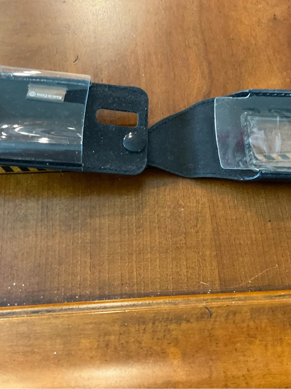 Black Leather Phone Holster Case with Window